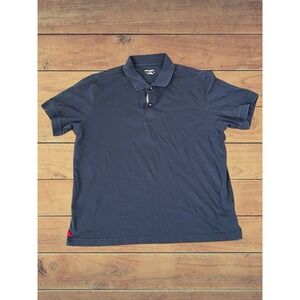 Untuckit Damaschino Polo Shirt Mens L Blue Short Sleeve Golf Collared Casual
